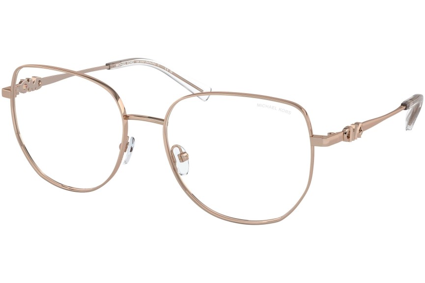 Okulary korekcyjne Michael Kors Belleville MK3062 1108SB blue-light [non-prescription] Kwadratowe Złote