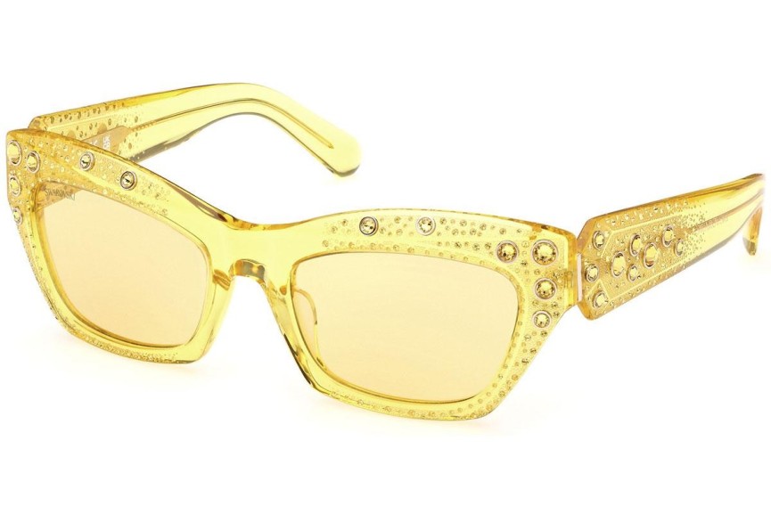 Okulary przeciwsłoneczne Swarovski SK0380 39J Kocie oczy Żółte