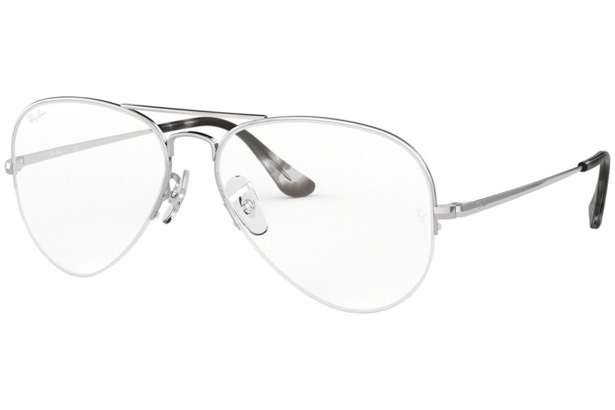 Okulary korekcyjne Ray-Ban Aviator Gaze RX6589 2501 Pilotki (Aviator) Srebrne