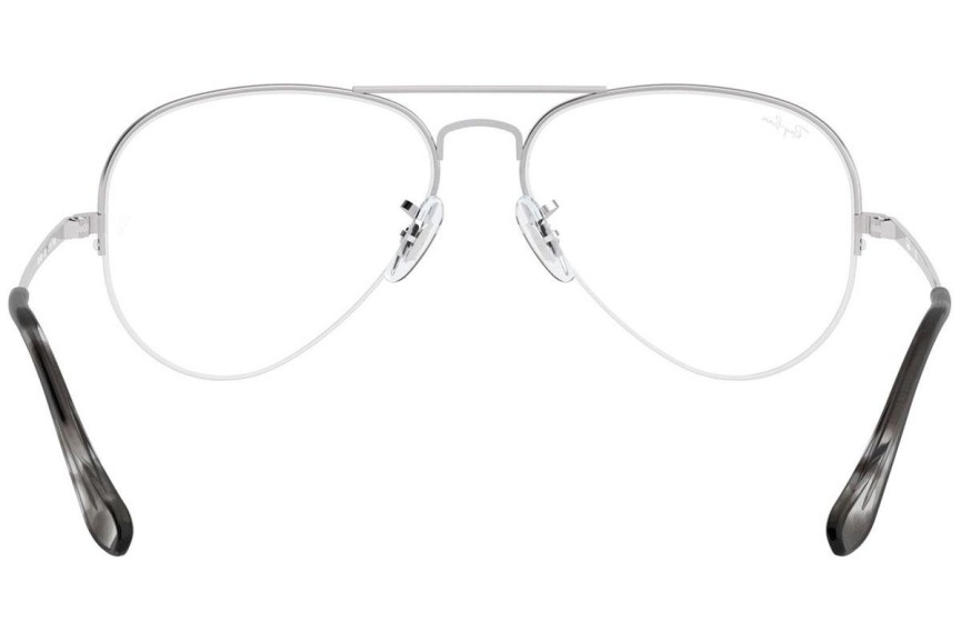Okulary korekcyjne Ray-Ban Aviator Gaze RX6589 2501 Pilotki (Aviator) Srebrne