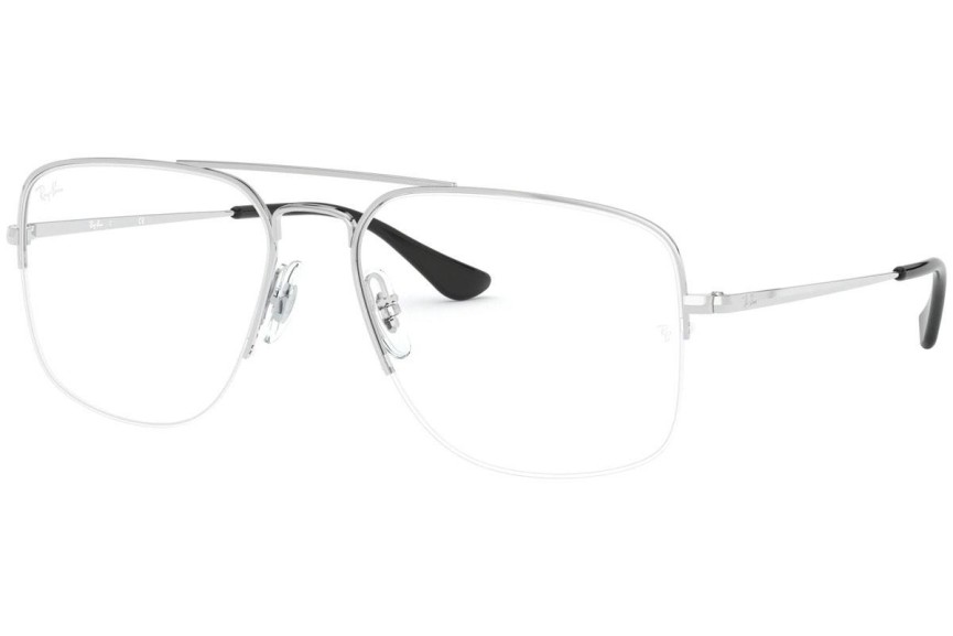 Okulary korekcyjne Ray-Ban The General Gaze RX6441 2501 Pilotki (Aviator) Srebrne