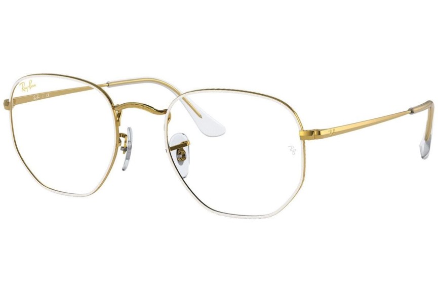 Okulary korekcyjne Ray-Ban Hexagonal RX6448 3104 Kwadratowe Złote