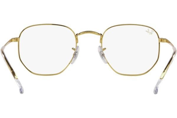 Okulary korekcyjne Ray-Ban Hexagonal RX6448 3104 Kwadratowe Złote