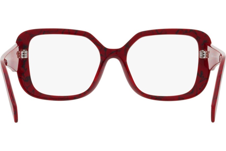 Okulary korekcyjne Prada PR10ZV 15D1O1 Kwadratowe Czerwone