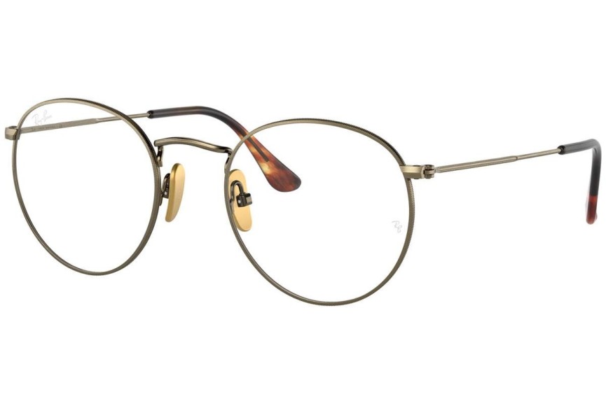 Okulary korekcyjne Ray-Ban Round Titanium Collection RX8247V 1222 Kwadratowe Brązowe