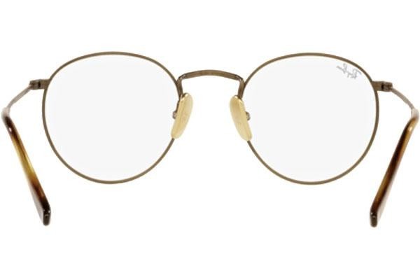 Okulary korekcyjne Ray-Ban Round Titanium Collection RX8247V 1222 Kwadratowe Brązowe