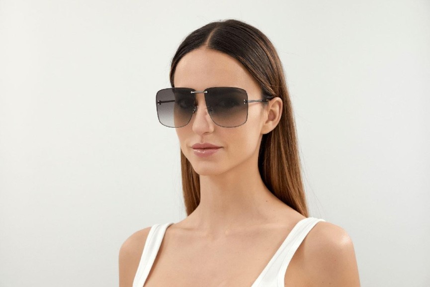 Okulary przeciwsłoneczne Alexander McQueen AM0343S 001 Oversize Srebrne