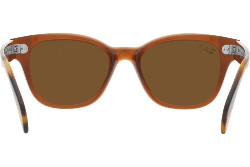 Okulary przeciwsłoneczne Ray-Ban RB0880S 664057 Polarized Kwadratowe Brązowe