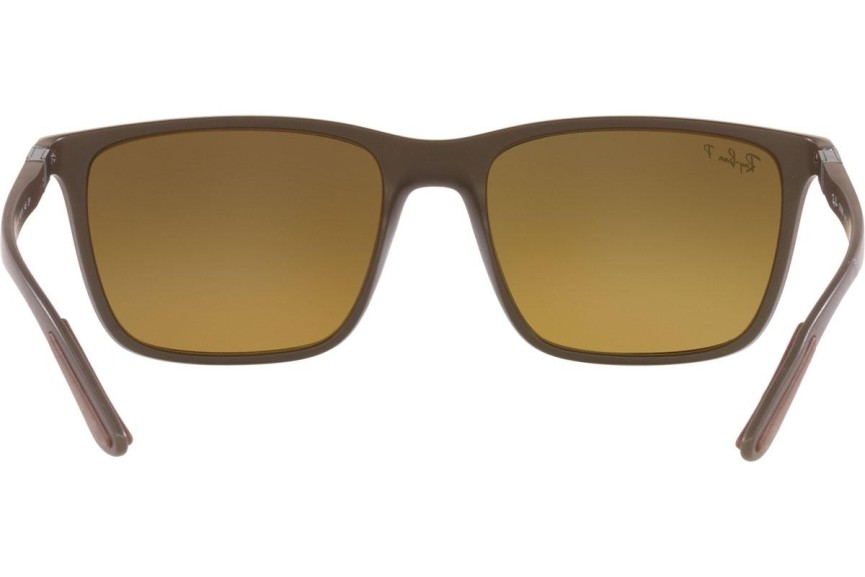 Ochelari de soare Ray-Ban Chromance Collection RB4385 6124A3 Polarized Pătrați Maro