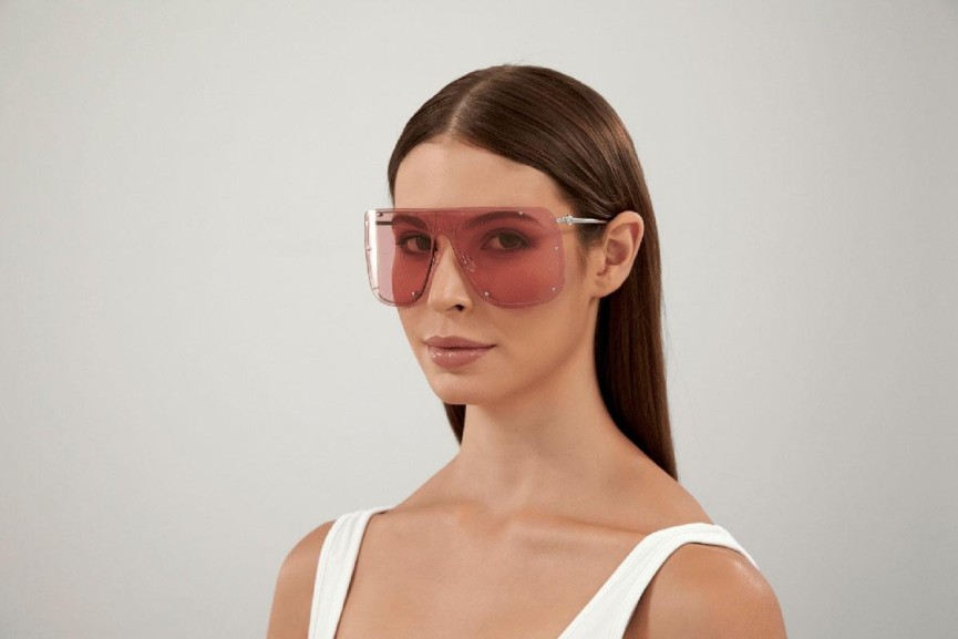 Okulary przeciwsłoneczne Alexander McQueen AM0313S 003 Pojedyncze | Shield Srebrne