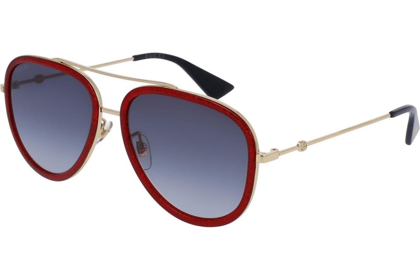 Okulary przeciwsłoneczne Gucci GG0062S 005 Pilotki (Aviator) Czerwone