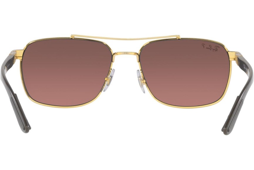 Okulary przeciwsłoneczne Ray-Ban Chromance Collection RB3701 001/6B Polarized Prostokątne Złote