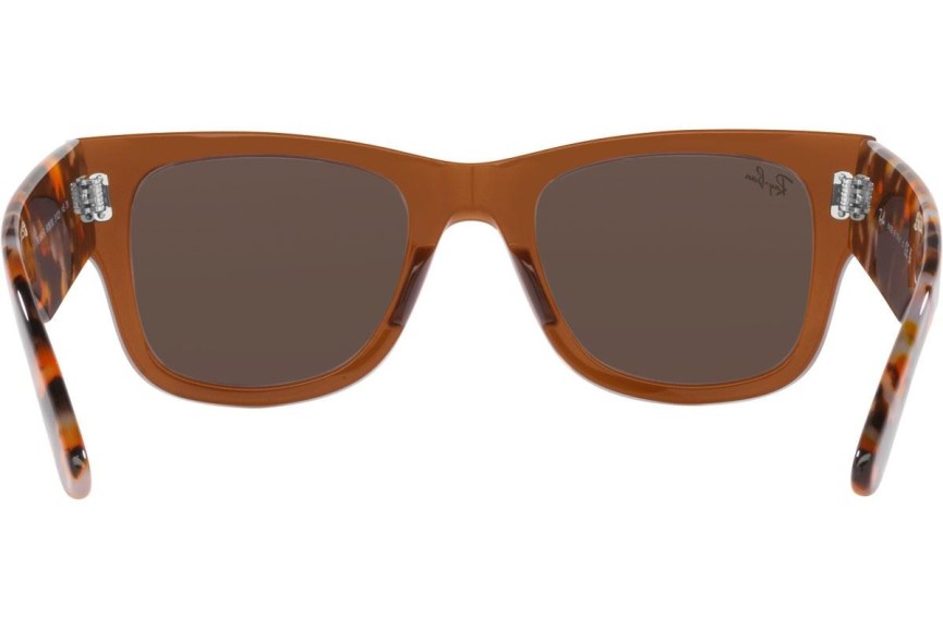 Okulary przeciwsłoneczne Ray-Ban Mega Wayfarer RB0840S 663693 Kwadratowe Brązowe