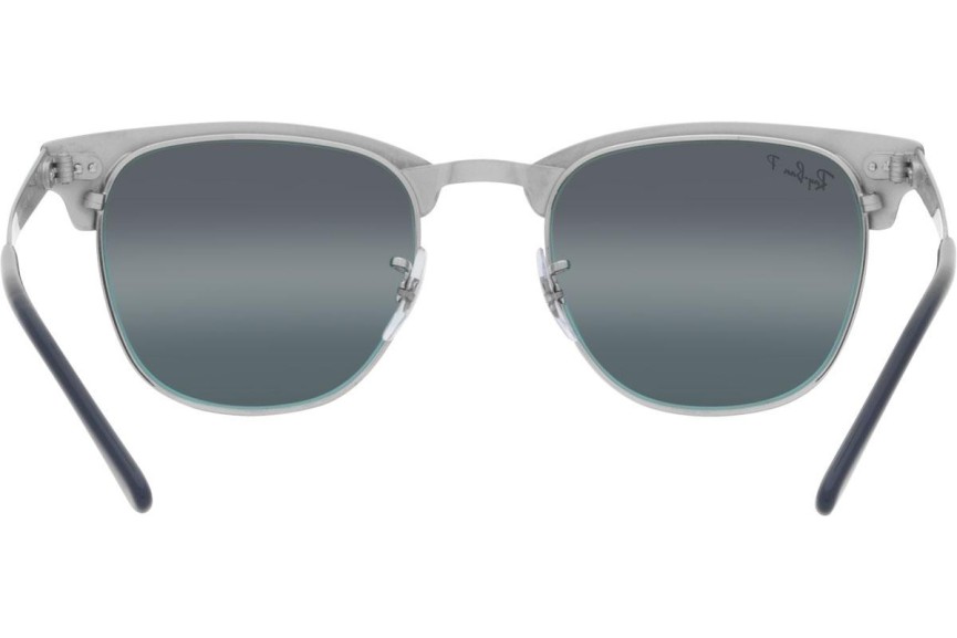 Ochelari de soare Ray-Ban Clubmaster Metal Chromance Collection RB3716 9254G6 Polarized Browline Argintii