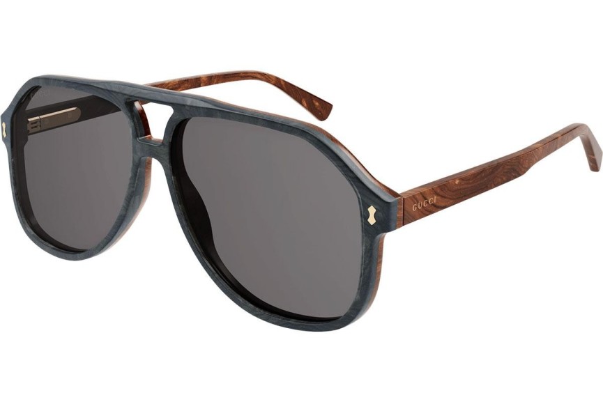 Okulary przeciwsłoneczne Gucci GG1042S 003 Pilotki (Aviator) Niebieskie