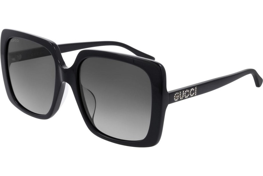 Okulary przeciwsłoneczne Gucci GG0728SA 001 Kwadratowe Czarne