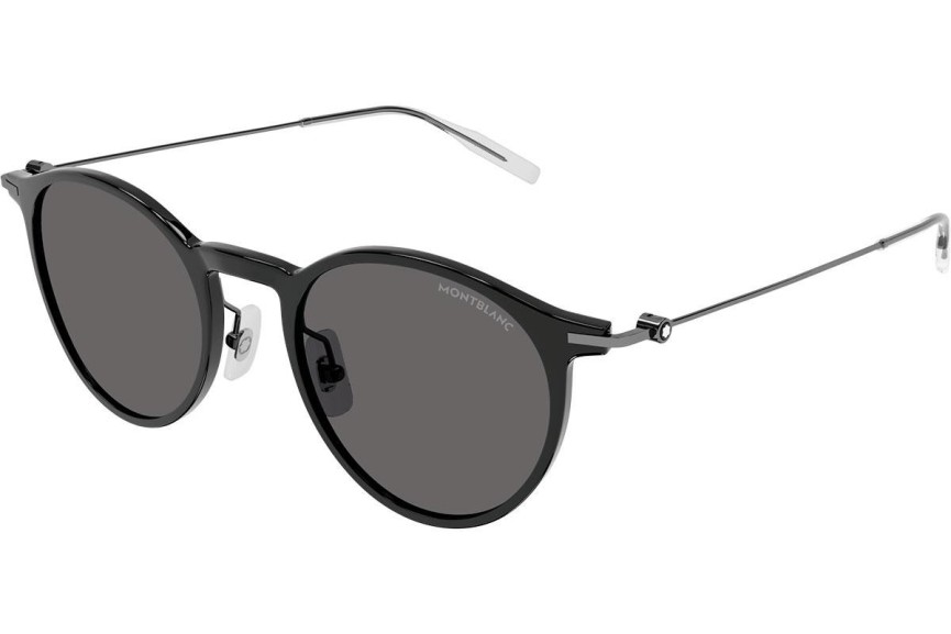 Okulary przeciwsłoneczne Mont Blanc MB0097S 005 Okrągłe Czarne