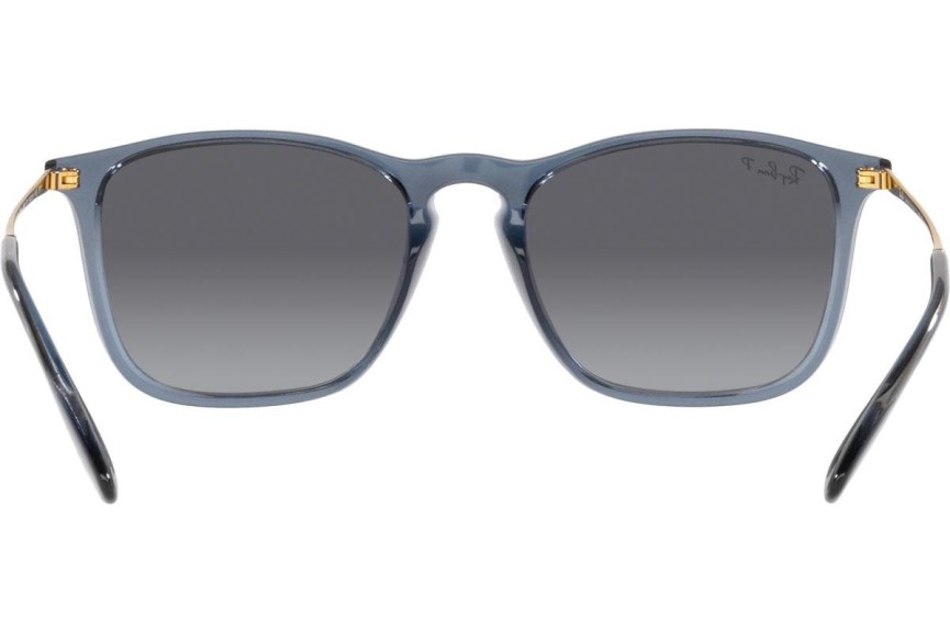 Okulary przeciwsłoneczne Ray-Ban Chris RB4187 6592T3 Polarized Kwadratowe Niebieskie