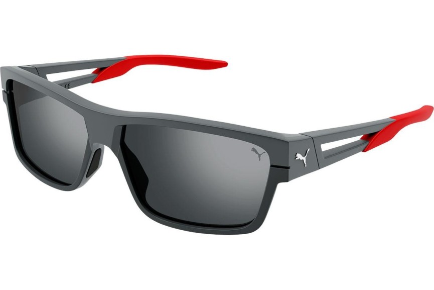 Okulary przeciwsłoneczne Puma PU0327S 002 Prostokątne Szare
