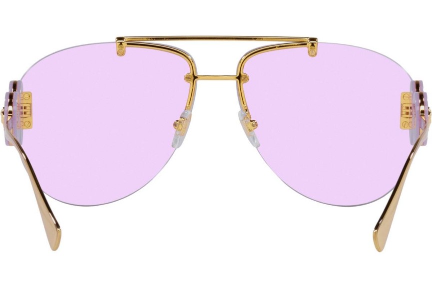Okulary przeciwsłoneczne Versace Double Medusa Aviator VE2250 14871A Pilotki (Aviator) Złote
