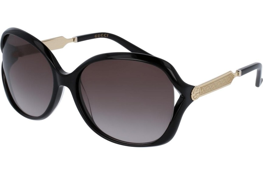 Okulary przeciwsłoneczne Gucci GG0076S 002 Oversize Czarne