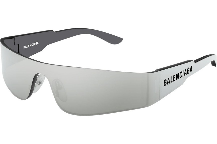 Okulary przeciwsłoneczne Balenciaga BB0041S 002 Pojedyncze | Shield Srebrne