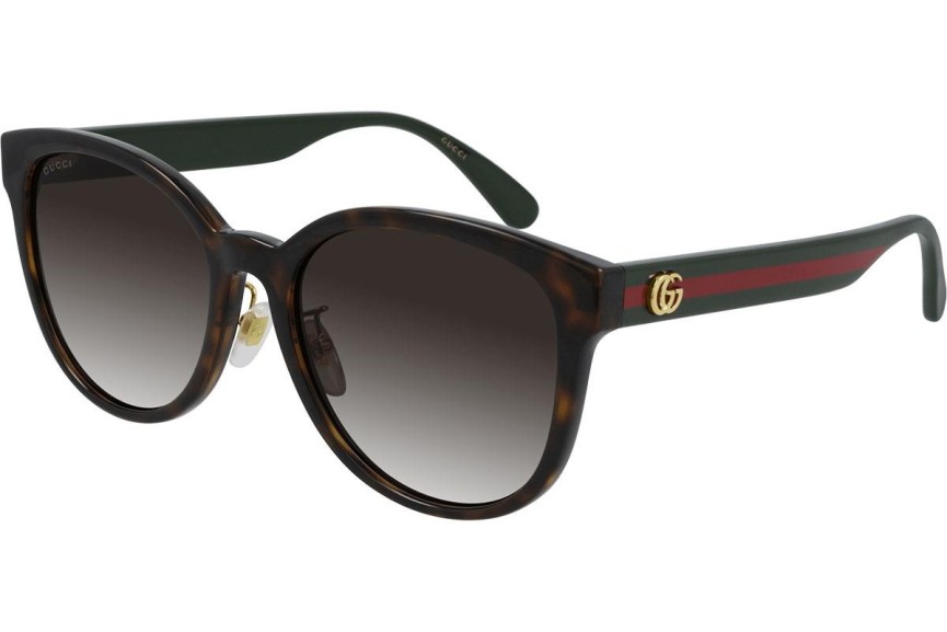 Okulary przeciwsłoneczne Gucci GG0854SK 003 Kocie oczy Havana