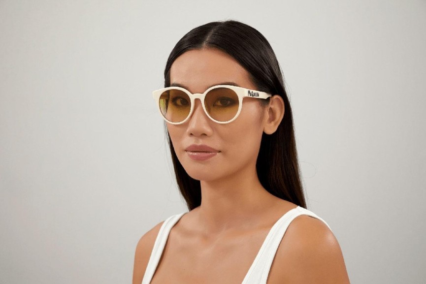 Okulary przeciwsłoneczne Alexander McQueen AM0349SA 004 Okrągłe Beżowe