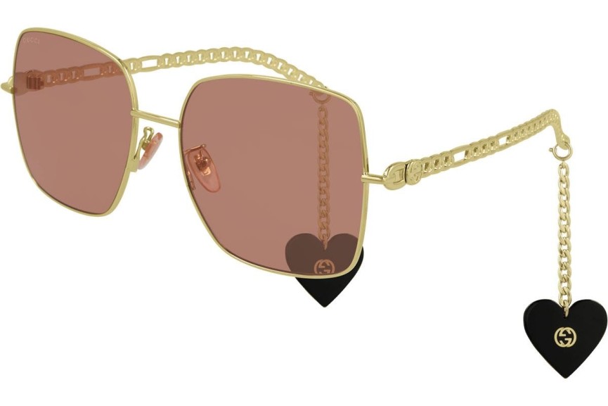 Okulary przeciwsłoneczne Gucci GG0724S 005 Kwadratowe Złote