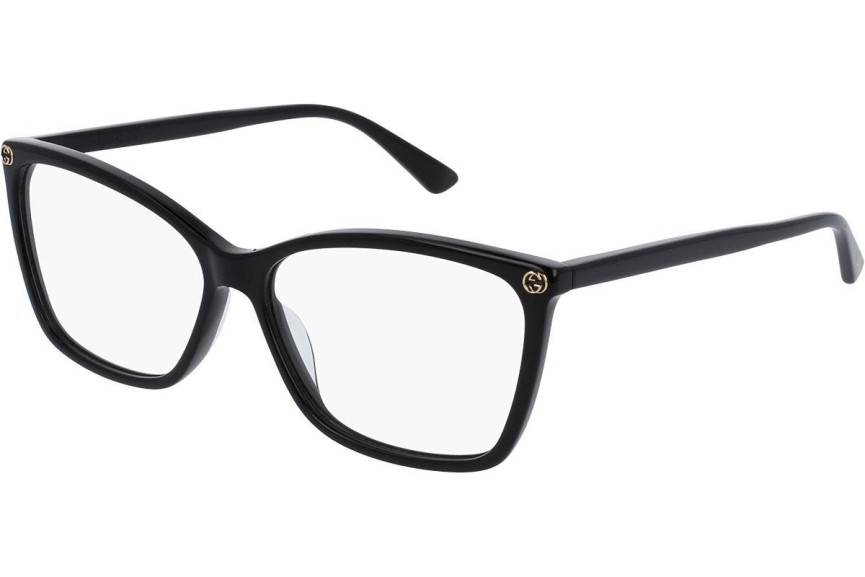 Okulary korekcyjne Gucci GG0025O 001 Kocie oczy Czarne