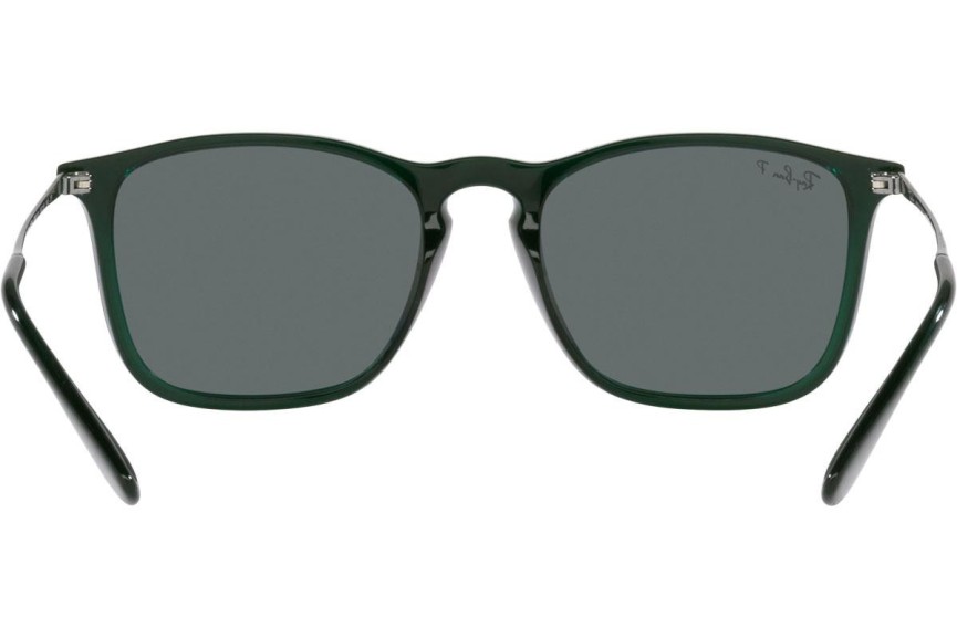 Okulary przeciwsłoneczne Ray-Ban Chris RB4187 666381 Polarized Kwadratowe Zielone