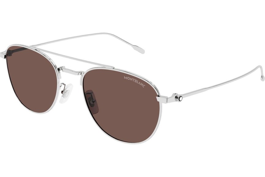 Okulary przeciwsłoneczne Mont Blanc MB0211S 006 Okrągłe Srebrne