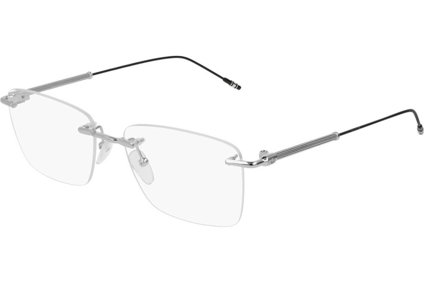 Okulary korekcyjne Mont Blanc MB0038O 001 Prostokątne Srebrne