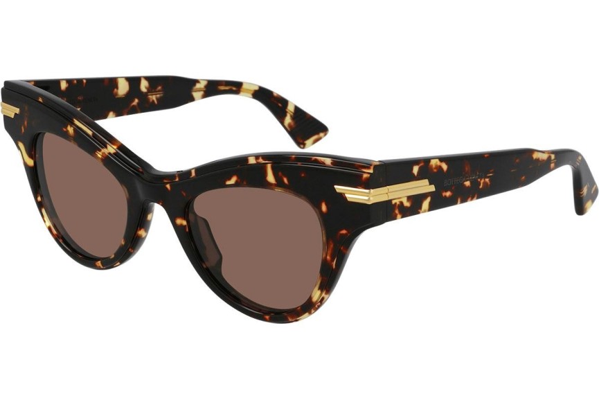 Okulary przeciwsłoneczne Bottega Veneta BV1004S 007 Kocie oczy Havana