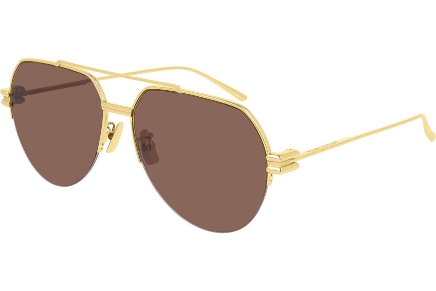 Okulary przeciwsłoneczne Bottega Veneta BV1046S 002 Pilotki (Aviator) Złote