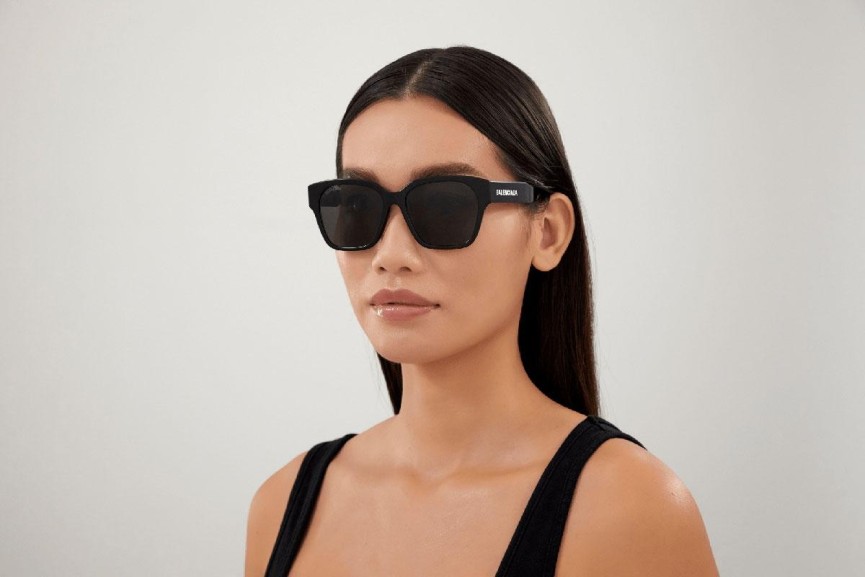 Okulary przeciwsłoneczne Balenciaga BB0215SA 001 Kwadratowe Czarne