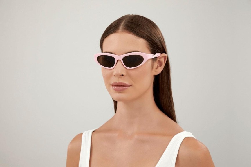 Okulary przeciwsłoneczne Balenciaga BB0207S 004 Kocie oczy Różowe