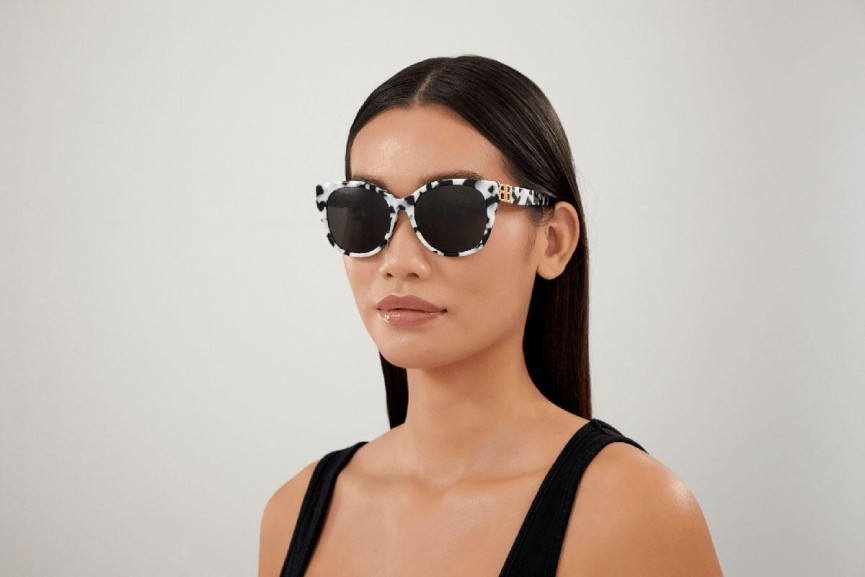 Okulary przeciwsłoneczne Balenciaga BB0103SA 007 Kocie oczy Białe