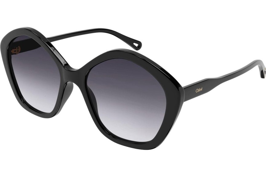 Okulary przeciwsłoneczne Chloe CH0082S 005 Nieregularny Czarne