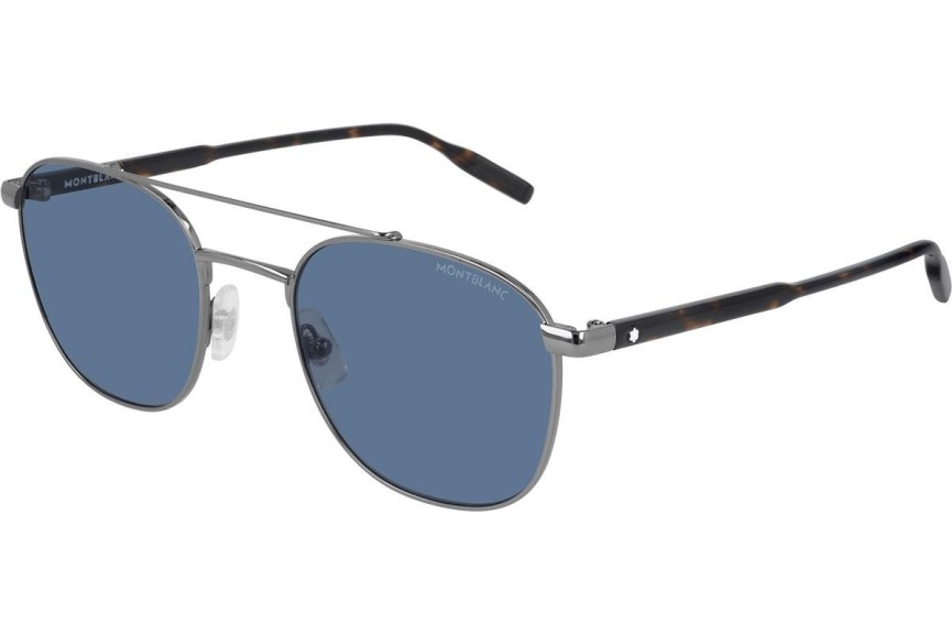 Okulary przeciwsłoneczne Mont Blanc MB0114S 002 Pilotki (Aviator) Srebrne