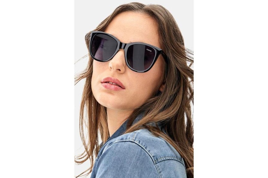Okulary przeciwsłoneczne Polaroid PLD4096/S/X 807/WJ Polarized Kwadratowe Czarne