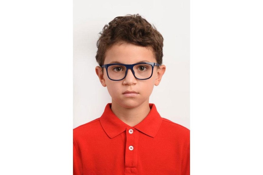 Okulary korekcyjne Polaroid Junior PLDD824 ZX9 Kwadratowe Niebieskie