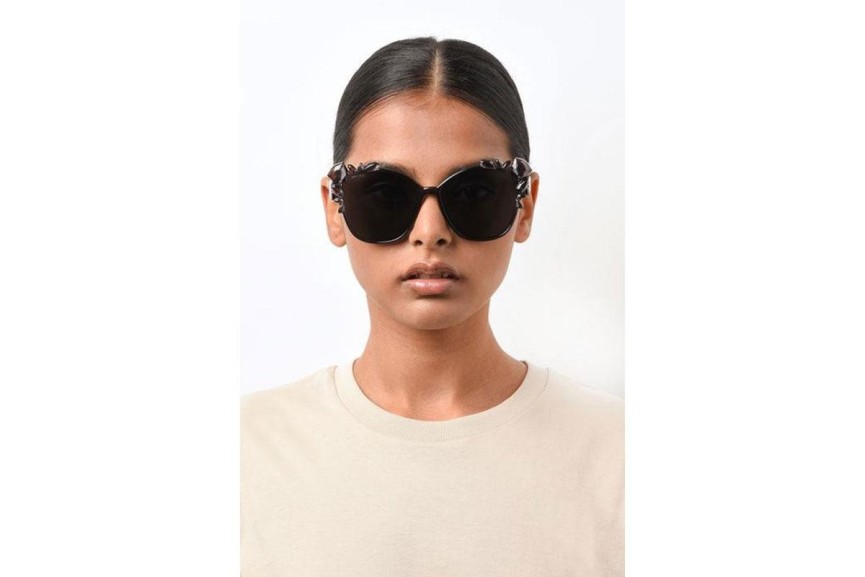 Okulary przeciwsłoneczne Jimmy Choo MYA/S25TH KB7/IR Kocie oczy Szare