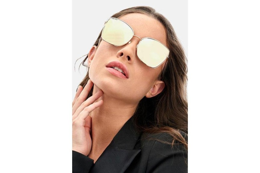 Okulary przeciwsłoneczne Jimmy Choo ALEXIS/S DDB/SQ Kwadratowe Złote