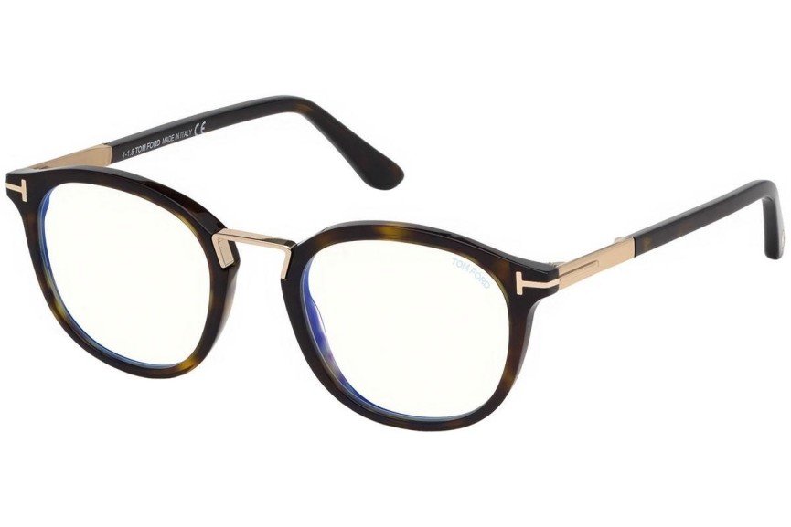 Okulary korekcyjne Tom Ford FT5555-B 052 Okrągłe Havana