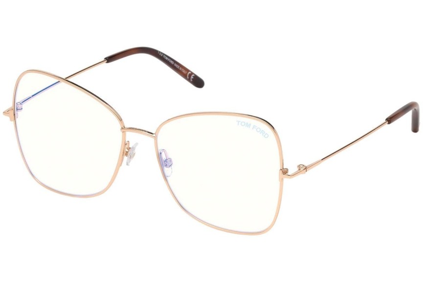 Okulary korekcyjne Tom Ford FT5571-B 028 Kocie oczy Złote