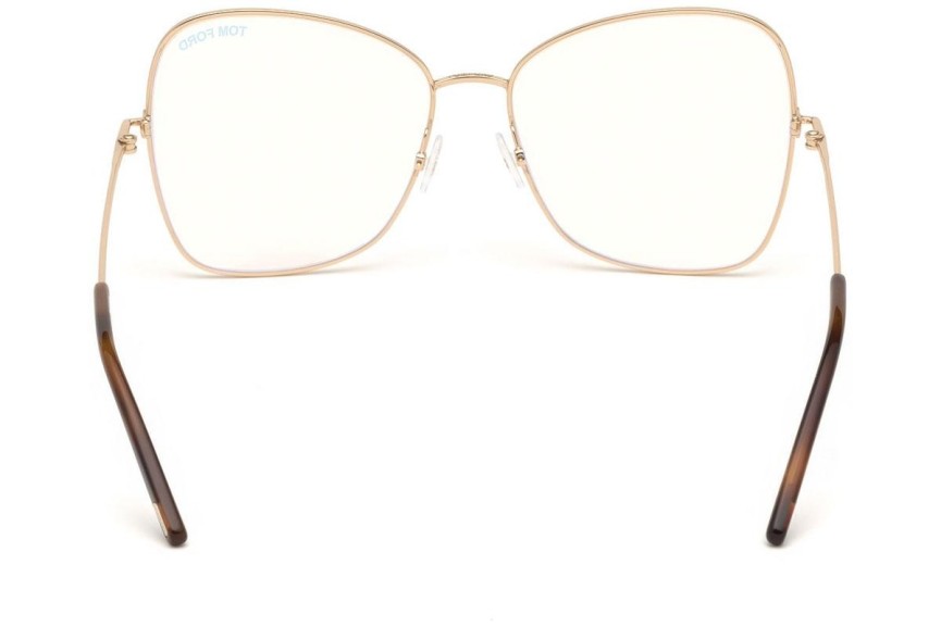 Okulary korekcyjne Tom Ford FT5571-B 028 Kocie oczy Złote
