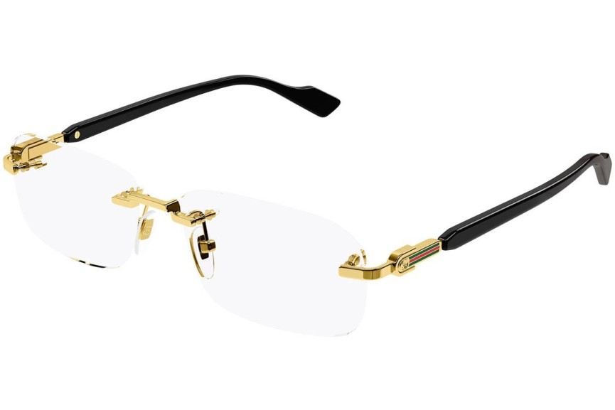 Okulary korekcyjne Gucci GG1221O 001 Prostokątne Złote