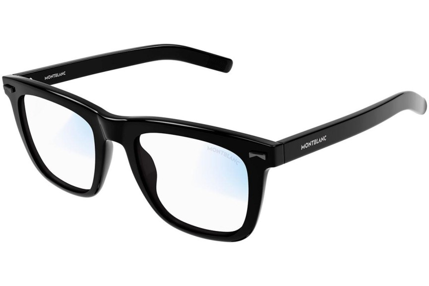 Okulary przeciwsłoneczne Mont Blanc MB0226S 005 blue-light [non-prescription] Kwadratowe Czarne