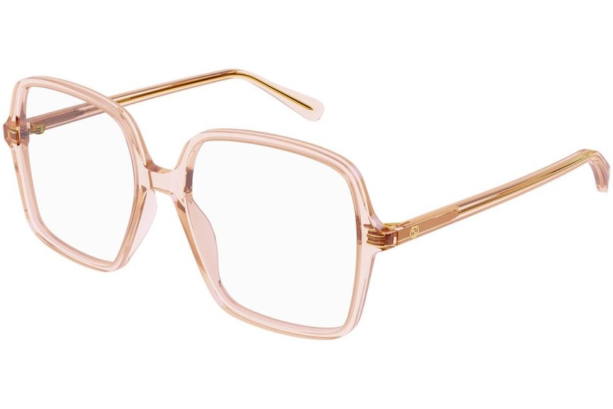 Okulary korekcyjne Gucci GG1003O 006 Kwadratowe Beżowe